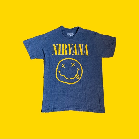 blue and yellow nirvana graphic tee - Picture 1 of 2